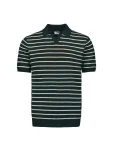 Knitted striped polo linen mix