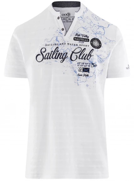 Cotton T-shirt with print and embroidery