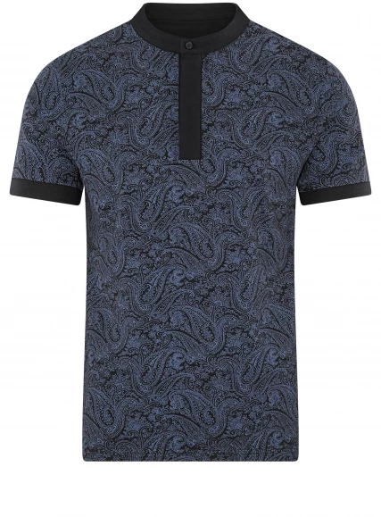 Polo printed with stand-up collar