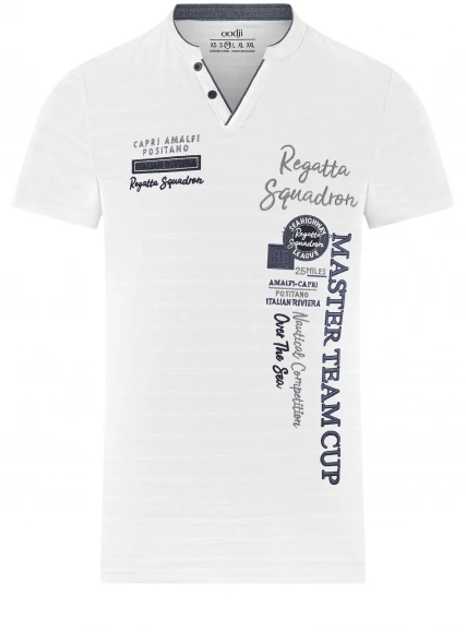 Polo with embroidery and decorative cutout