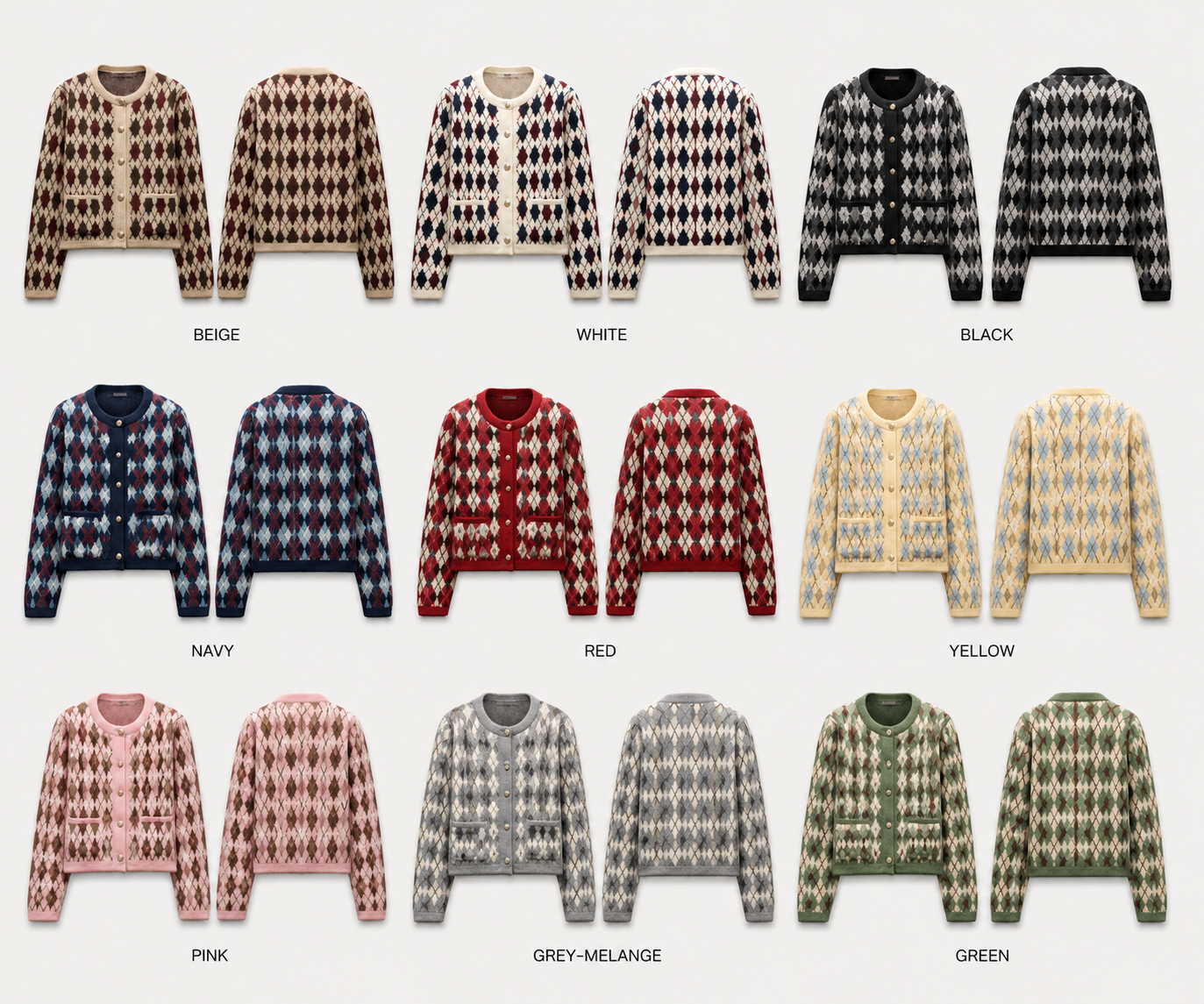 ARGYLE KNIT CARDIGAN