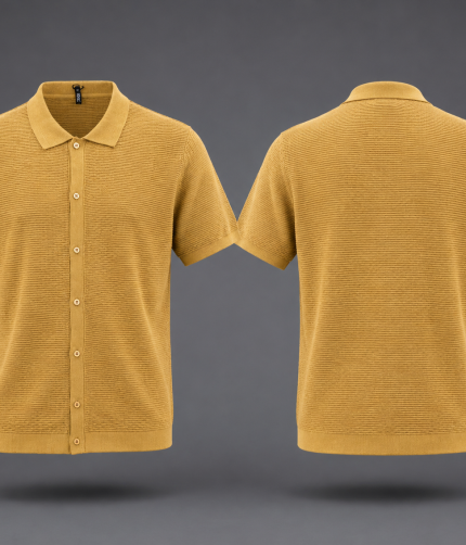 Men's Short Sleeve Knit Polo Shirt - Sweater